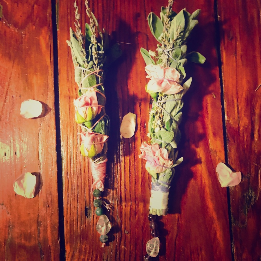 Rose and Sage beaded Smudge Stick ✨🌿💕
